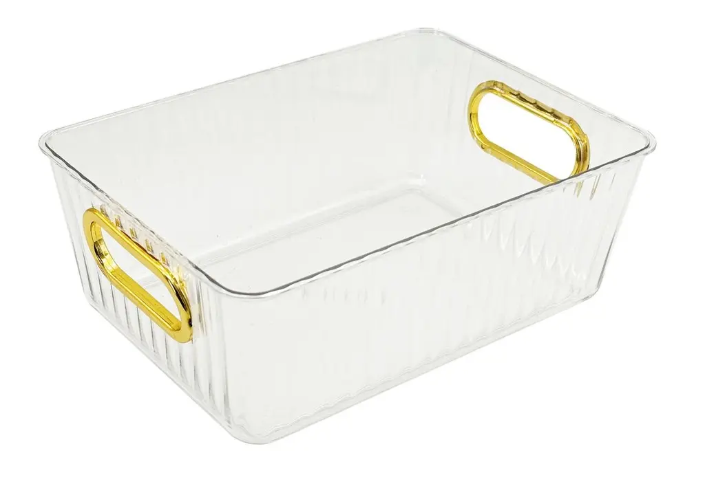 Plastic Storage Gold Handles Medium (31x20x10cm)