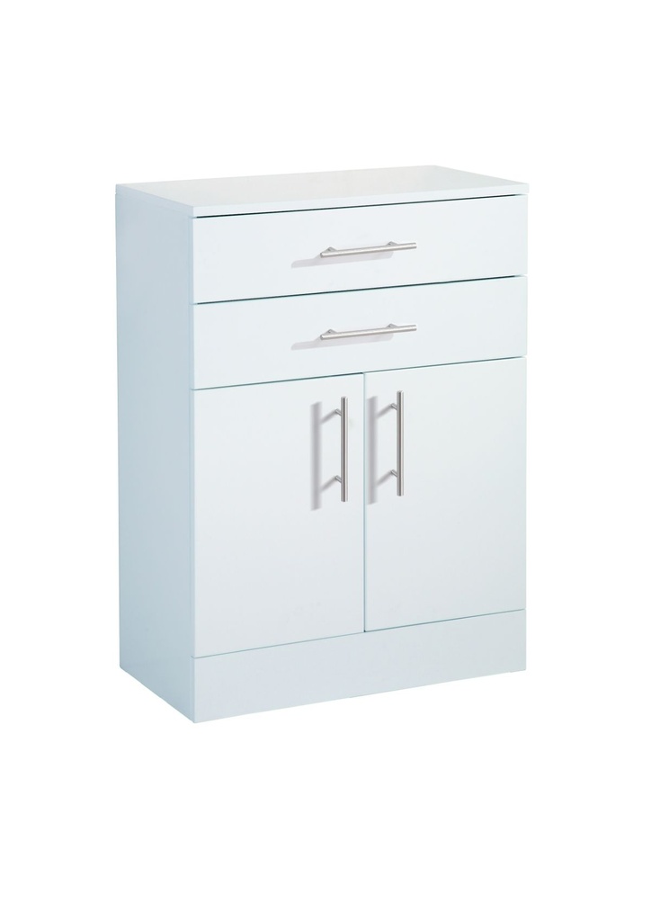 Canterbury Floor Cabinet Double Drawer High Gloss White**