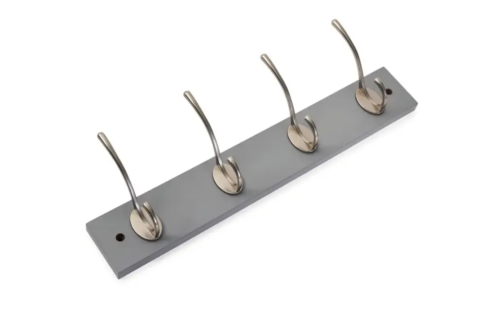 Salisbury 4 Nickel Hooks Wall Grey