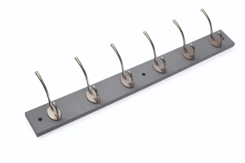 Salisbury 6 Nickel Hooks Wall Grey