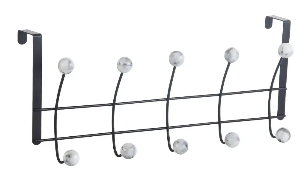 Virgo Over Door 5 Hook Black Marble Effect