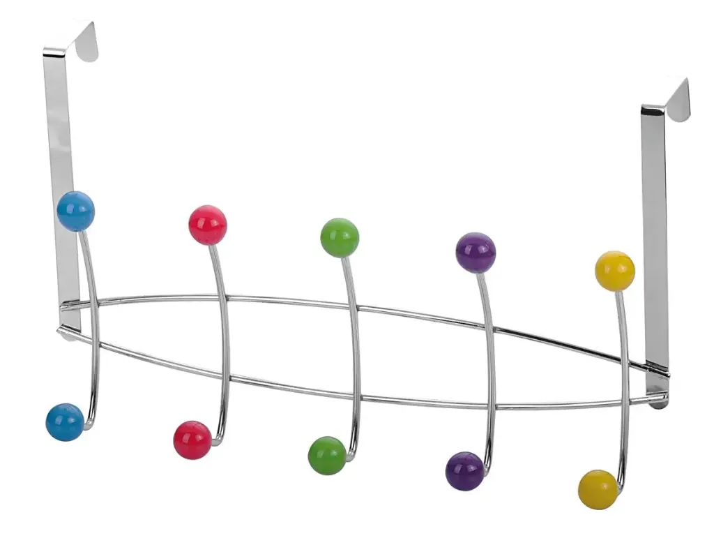 Aquarius 5 Hook Multi-Colour Over Door