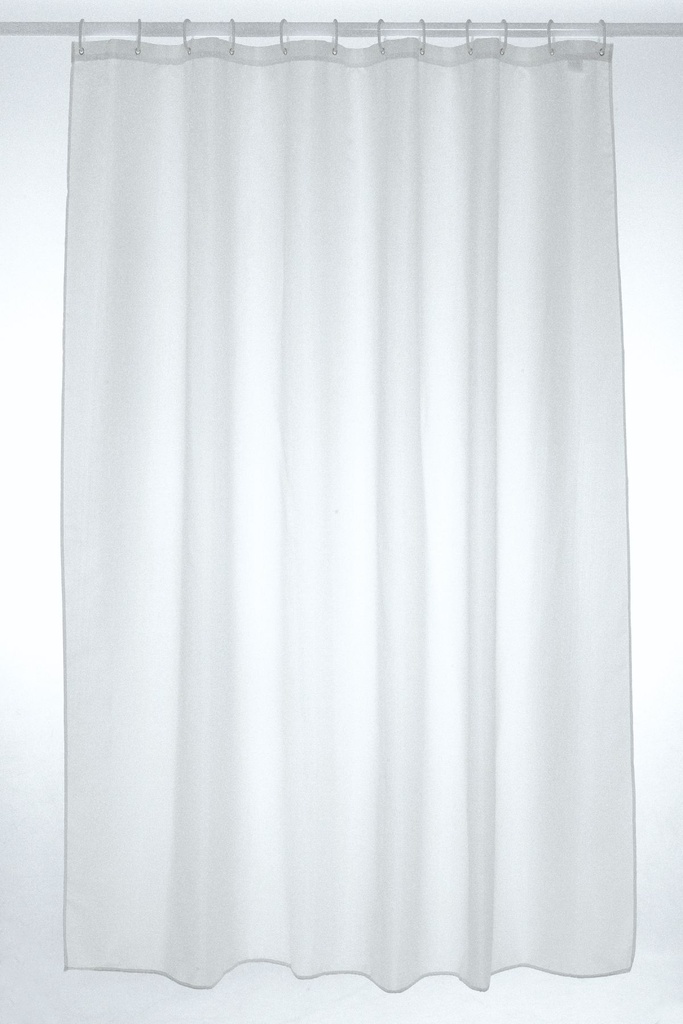 White Polyester Shower Curtain 180x200cm Extra Long