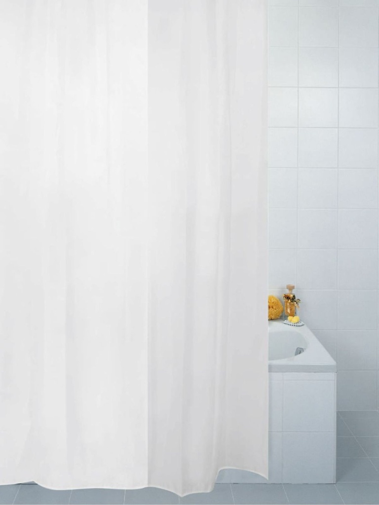 White Polyester Shower Curtain 250x180cm