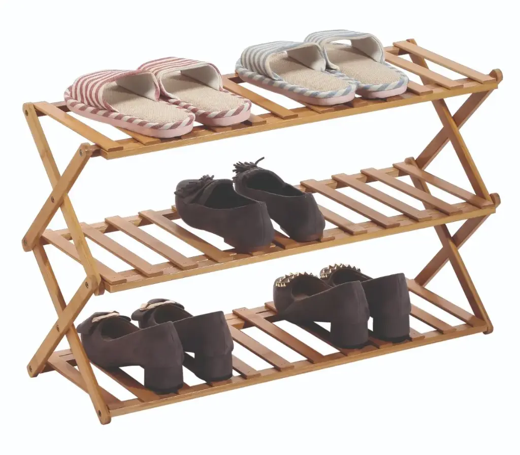 3 Tier Bamboo Folding Shoe Rack**