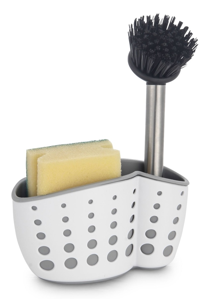 Marini Sink Organiser with Suckers Wh/Gy**