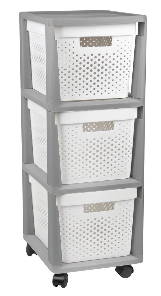 3 Drawer Storage Unit - Wh/Gy