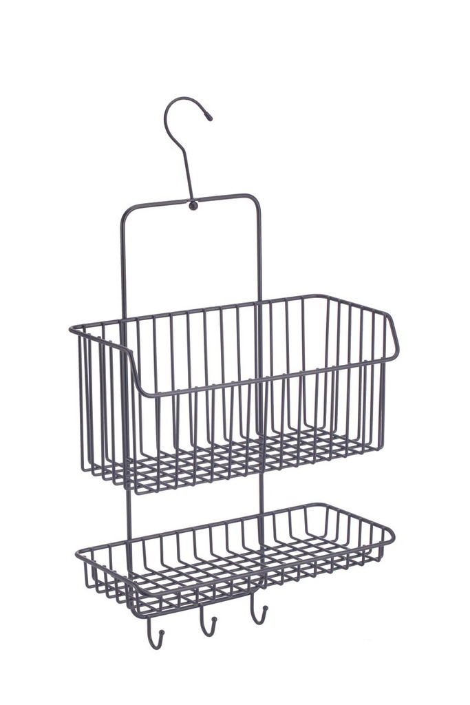 2 Tier Shower Caddy Black - Deep Basket