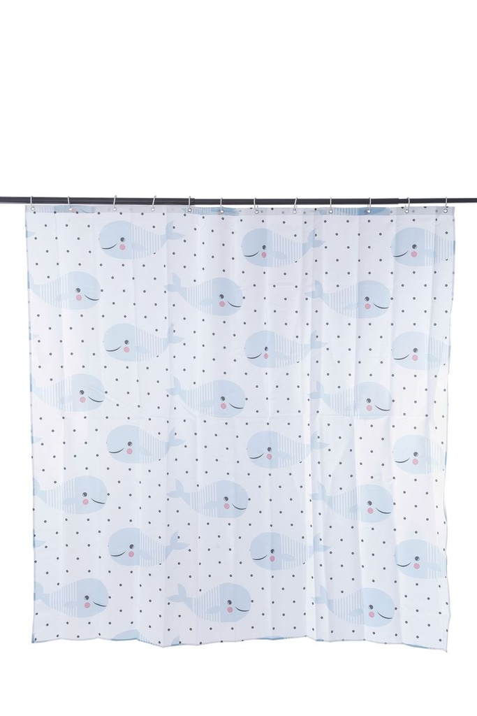 Whale Shower Curtain Polyester - 180x180cm