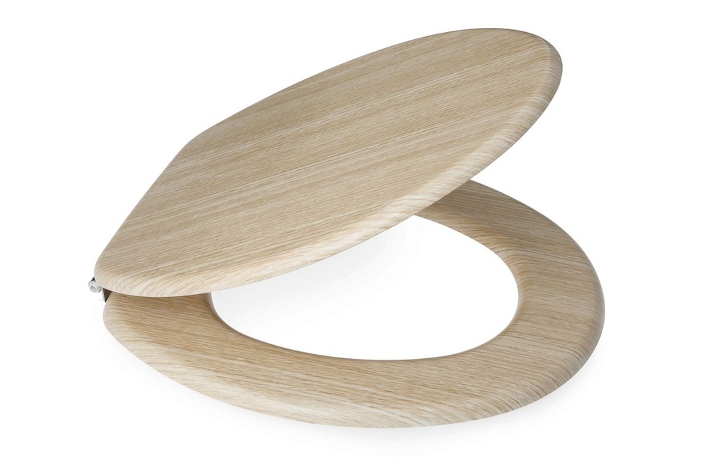 Hampton Oak MDF Toilet Seat SS Hinge