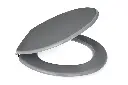 Hampton Grey MDF Toilet Seat SS Hinge