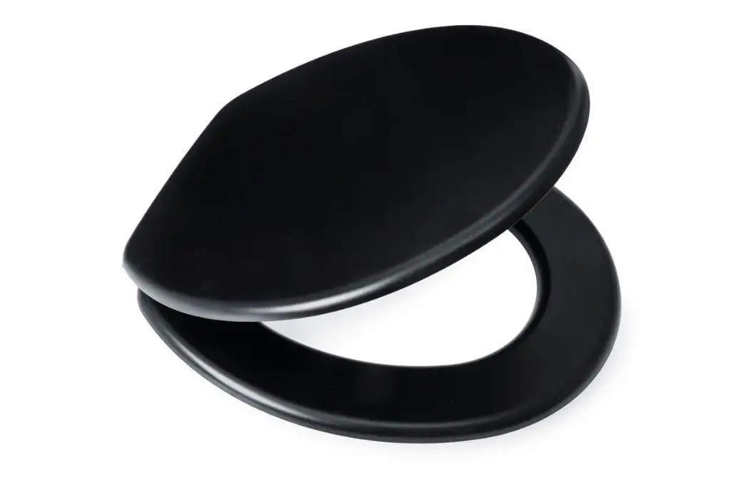 Hampton Black MDF Toilet Seat SS Hinge**