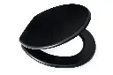 Hampton Black MDF Toilet Seat SS Hinge**