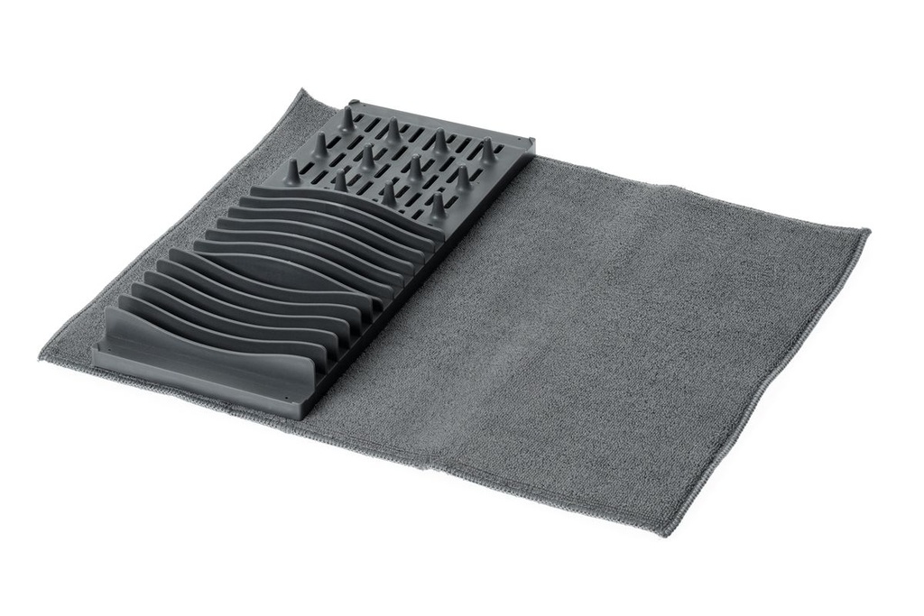 2 in 1 Drying Mat with Rack Grey**