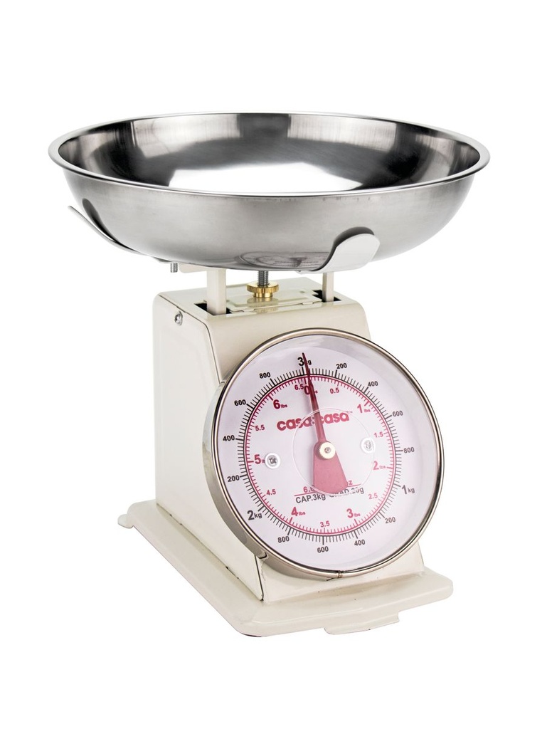 Traditional Mechanical Kitchen Scale Cream
