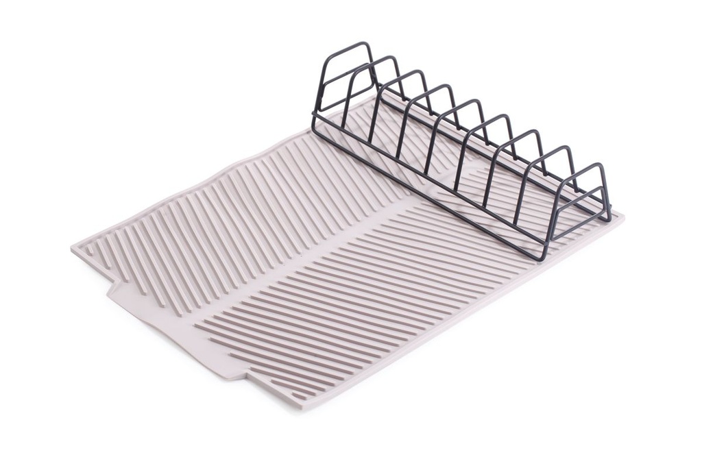 Dish Rack with Silicon Mat Almond 43x33cm