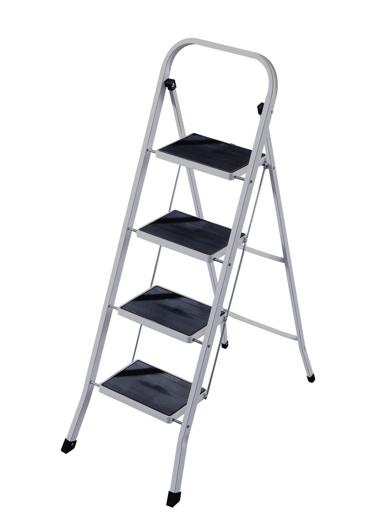 4 Step Ladder With Non-Slip - Grey