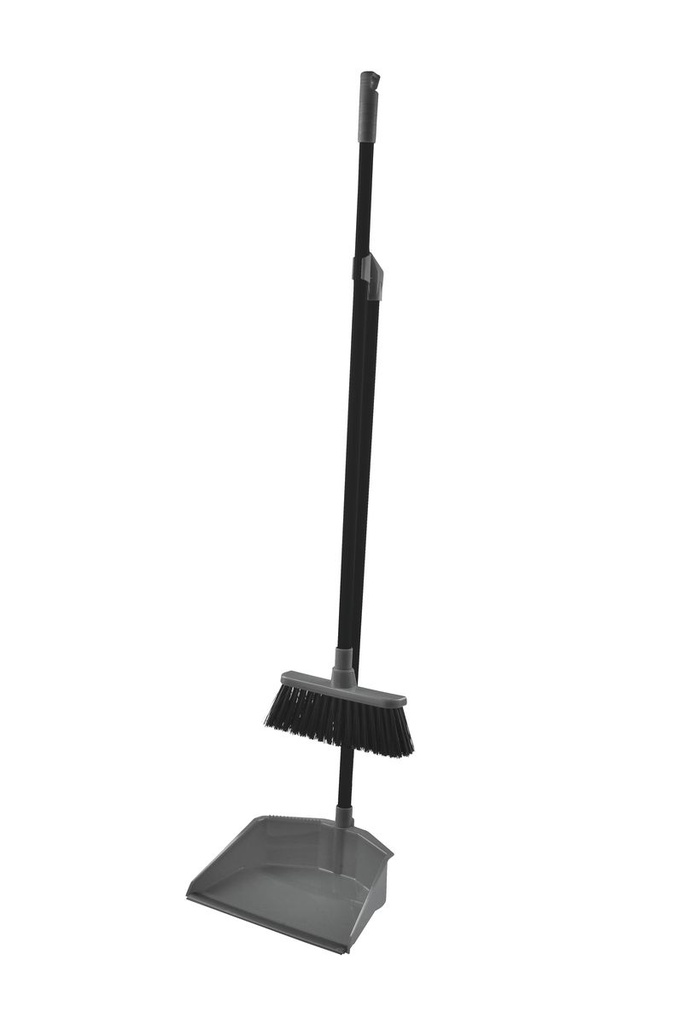 Essentials Long Handle Dustpan & Brush - Gy/Bk