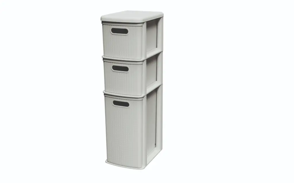 Figaro 3 Drawer Plastic Storage Unit - Almond