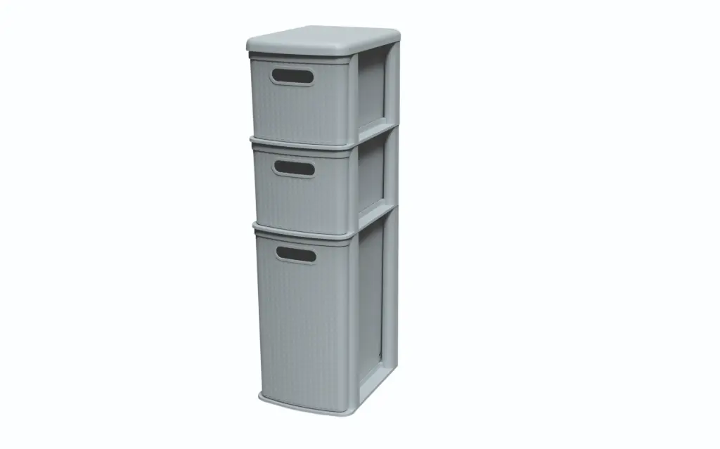 Figaro 3 Drawer Plastic Storage Unit - Grey