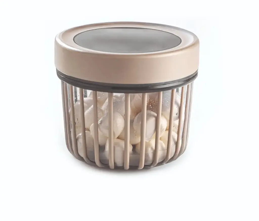 Linea Round Storage Tub 500ml - Almond