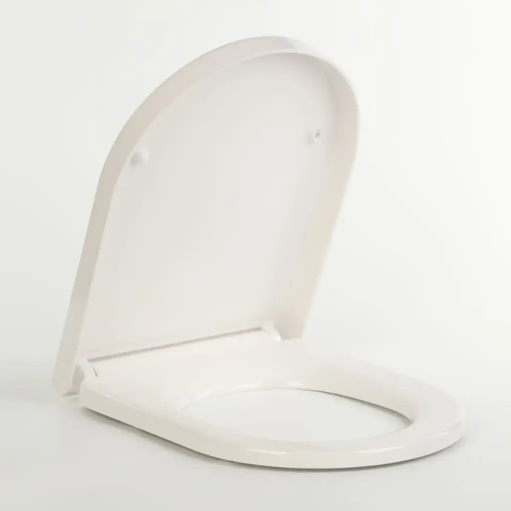 D Shape Toilet Seat PP, One Button Quick Release, Soft Close - 1.4KG**