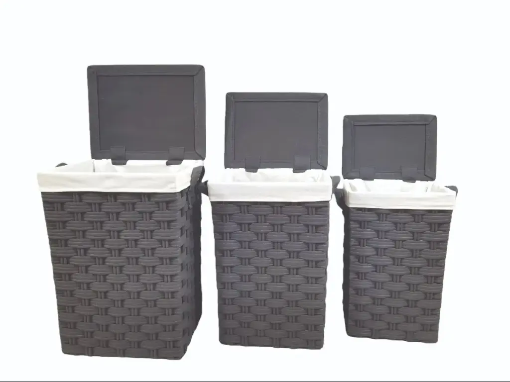 Weave Design Set 3 Hampers - Grey