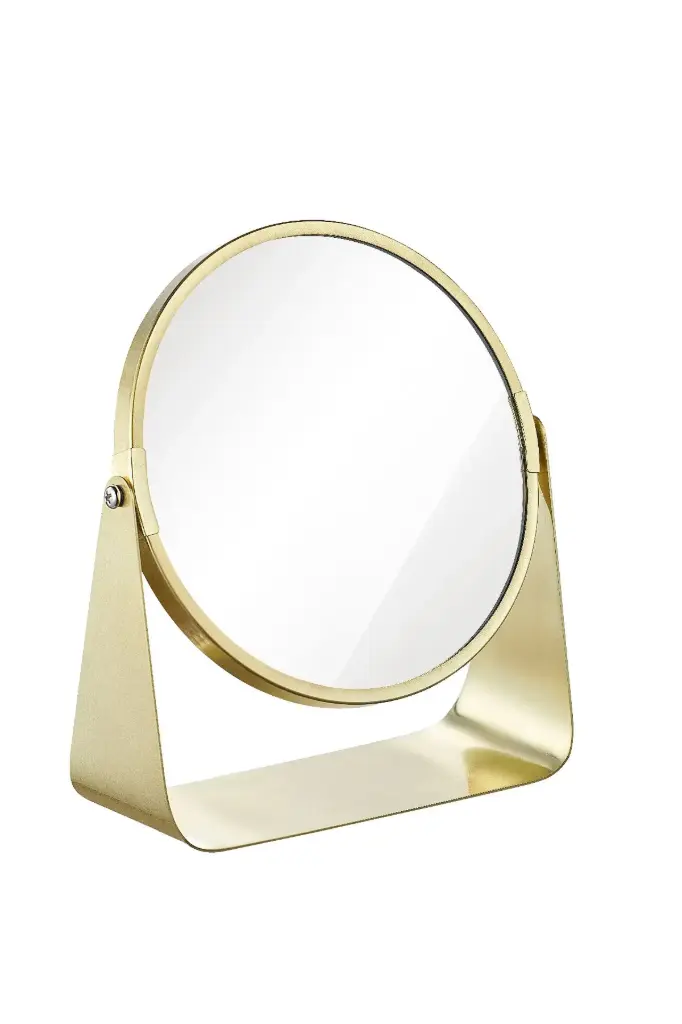Lagos Standing Mirror 1X/7X - Satin Gold
