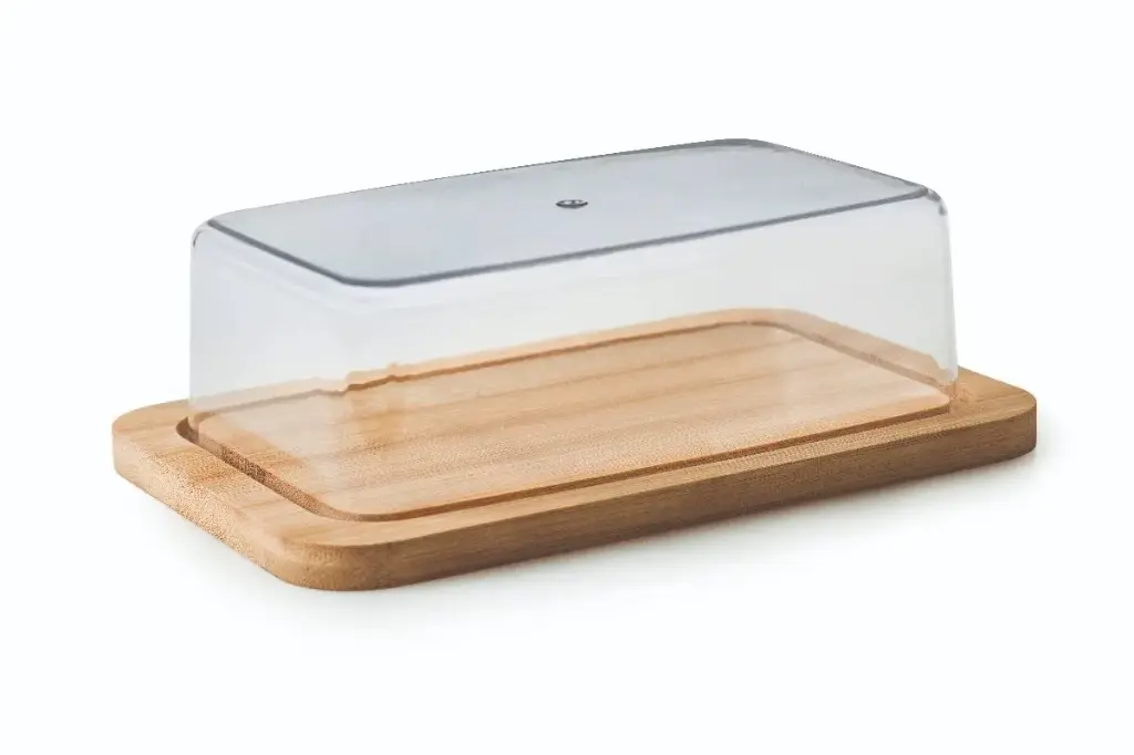 Butter Dish With Bamboo Base