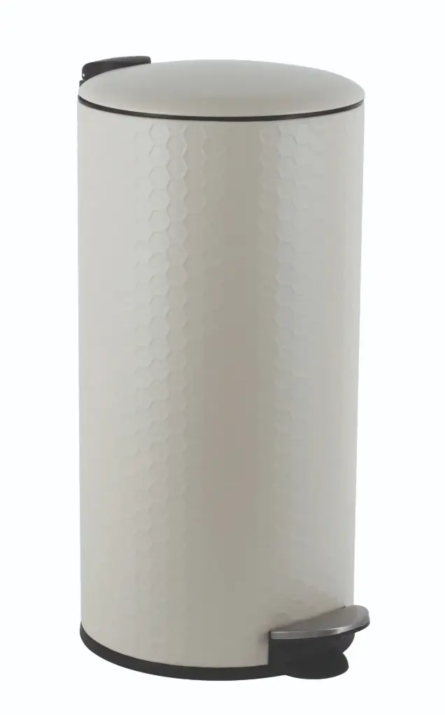 Boston 30L Round Pedal Bin - Almond