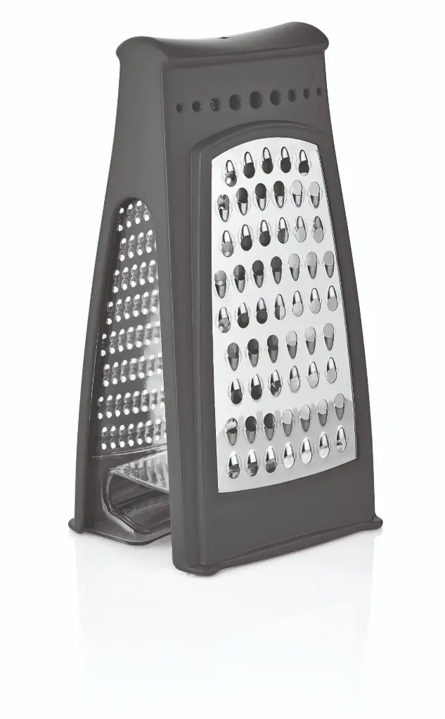 2 Side Grater with Tray - Black