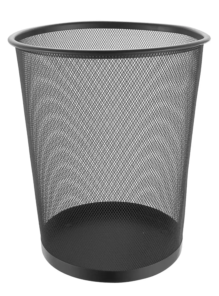 16L Metal Mesh Waste Bin - Black