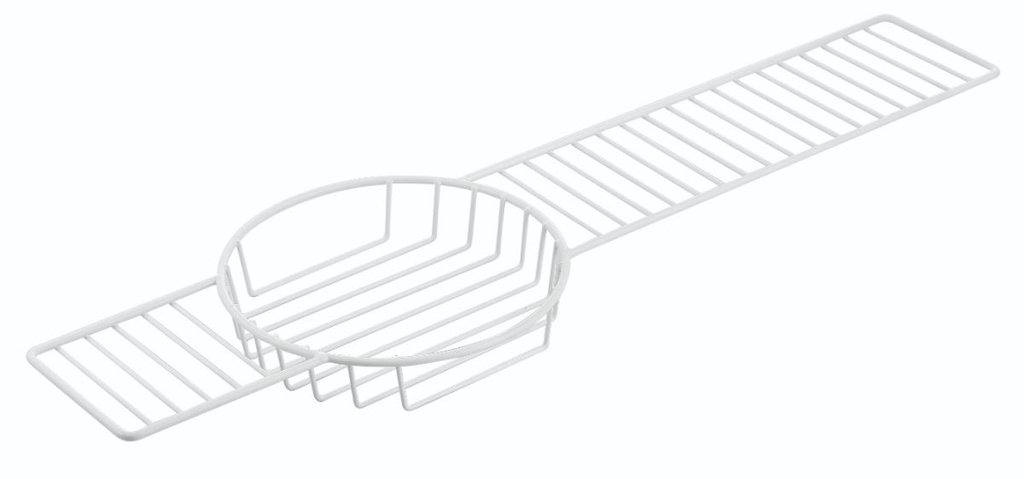 Over Bath Rack with Round Tray Plastic Coating White**