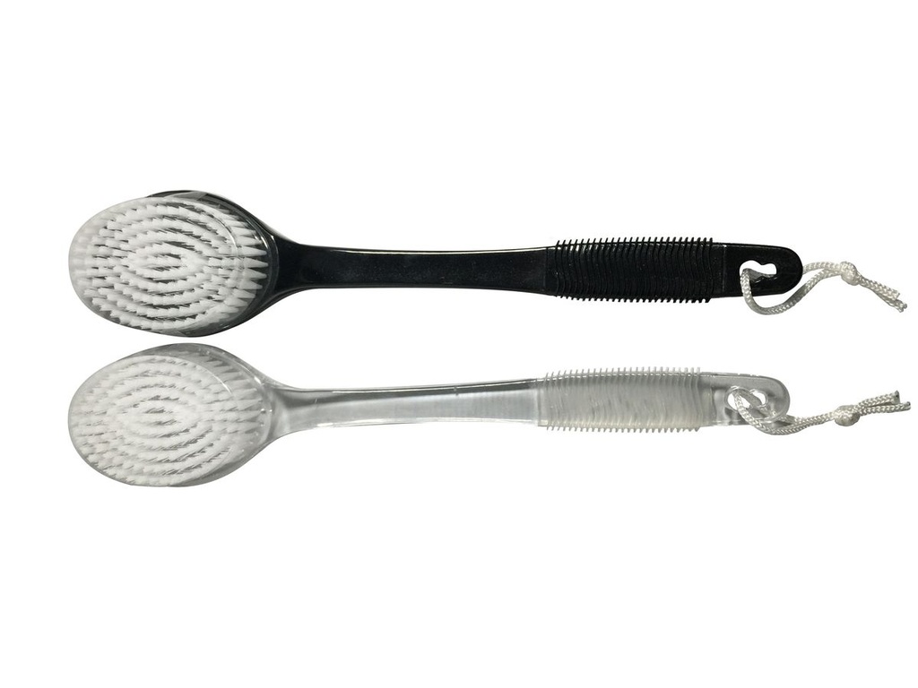 Rubber Handle Bath Brush White & Black