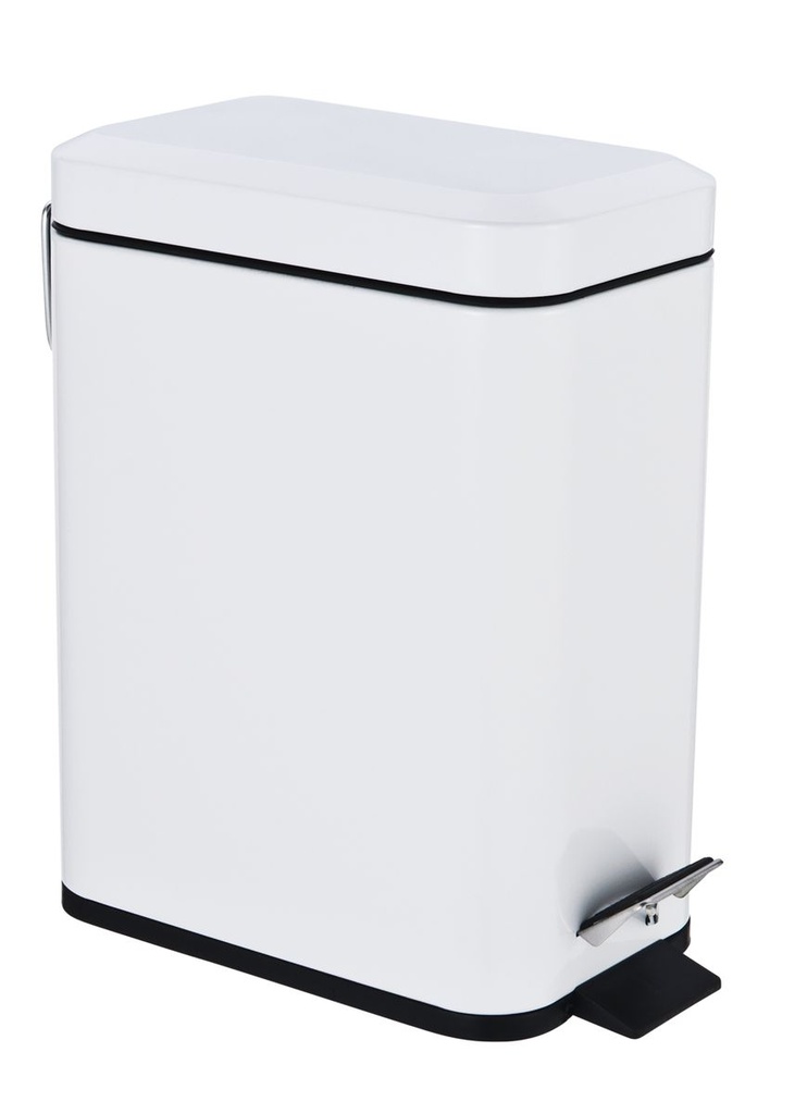 Axus Rectangle Pedal Bin 5L White**