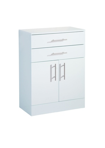 [BF1004] Canterbury Floor Cabinet Double Drawer High Gloss White**
