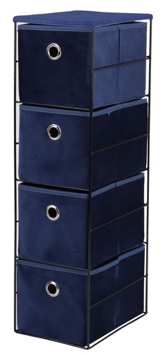 [BF141025BL] Seville 4 Drawer Cabinet Velvet Blue**