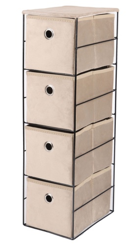 [BF141025CH] Seville 4 Drawer Cabinet Velvet Champagne**