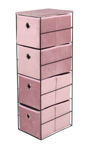 [BF141025PI] Seville 4 Drawer Cabinet Velvet Pink**