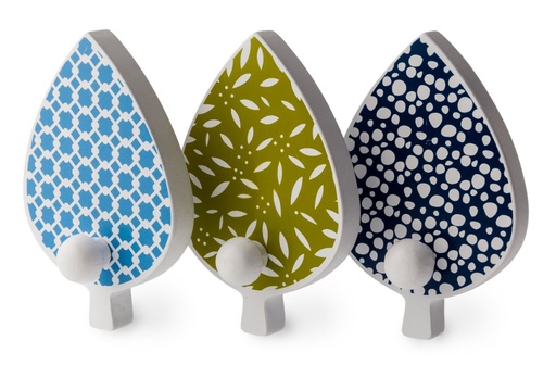 [HK14407] Botanic Set 3 Wooden Wall Hooks**