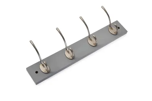 [HK2002/4] Salisbury 4 Nickel Hooks Wall Grey