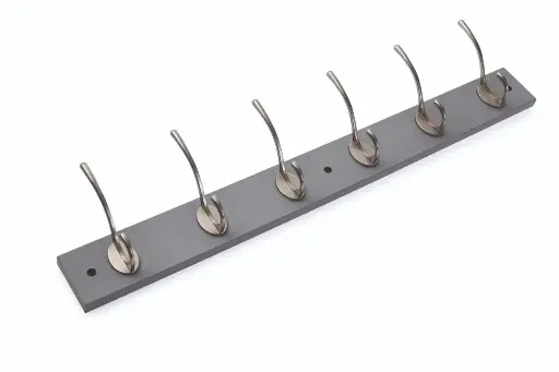 [HK2002/6] Salisbury 6 Nickel Hooks Wall Grey