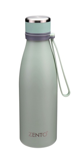 [13324] Zenith Silicone Strap SS Vacuum Water Bottle 550ml Green