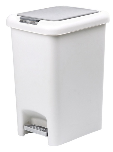 [14341] Fairmont 15L Double Opening Pedal Bin Wh/Gy