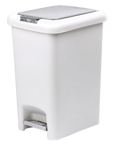 [14342] Fairmont 20L Double Opening Pedal Bin Wh/Gy