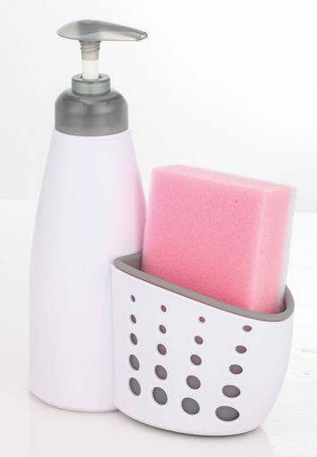 [17363] Marini Soap Dispenser & Holder – Wh/Gy**