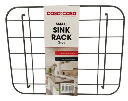 [17480] Wire Coated Sink Rack/Protector Small - Grey