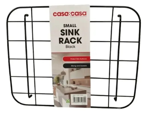 [17482] Wire Coated Sink Rack/Protector Small - Black