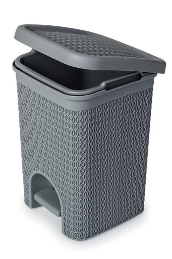 [BA6201GY] Lace Design 5L Pedal Bin Grey