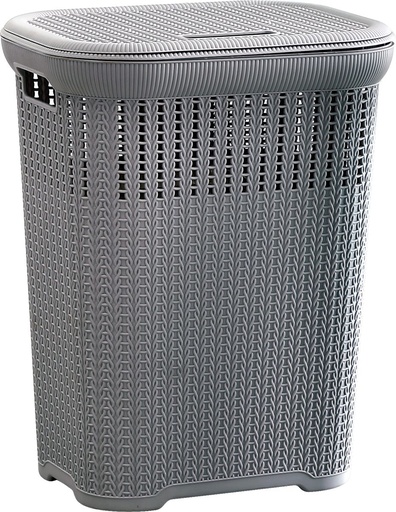 [BA6202GY] Lace Laundry Hamper 50L Grey